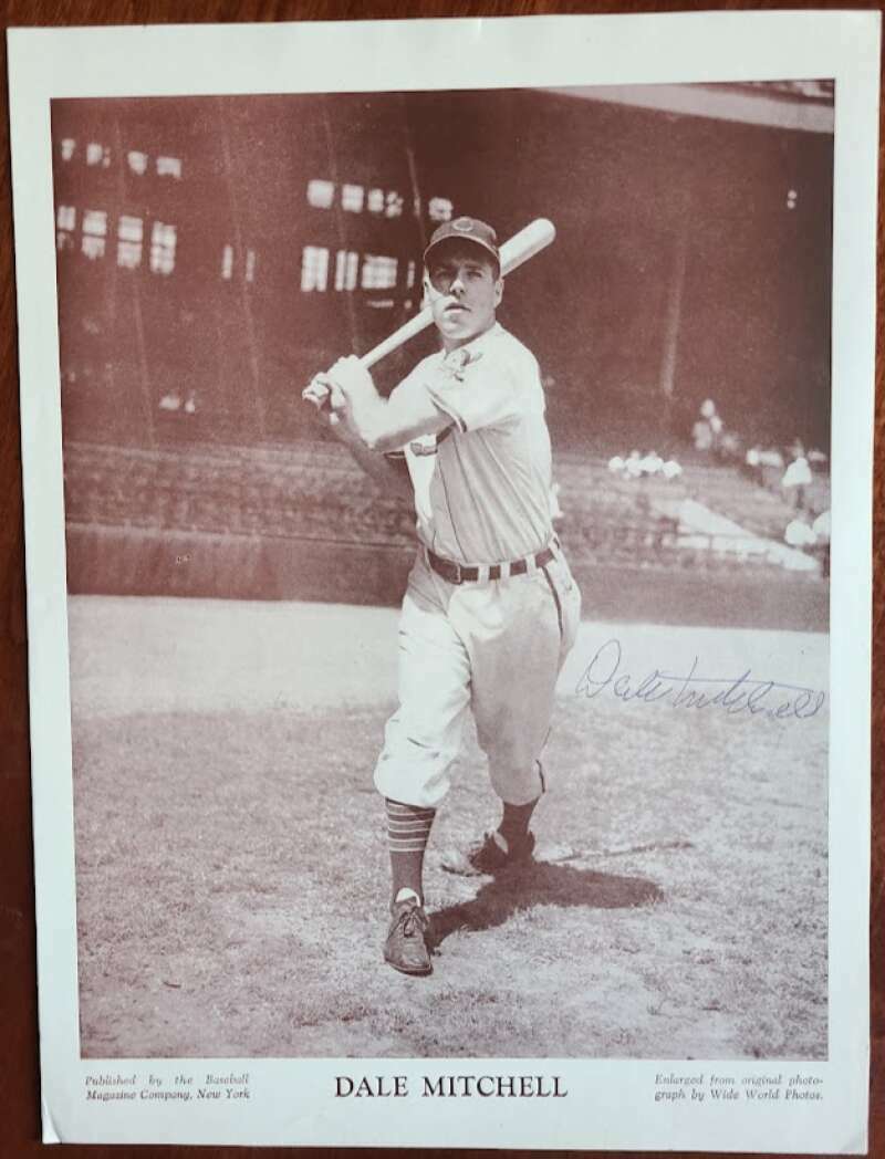 Dale Mitchell JSA Signed 9x12 Photo Poster painting M114 Baseball Magazine Premium Autograph