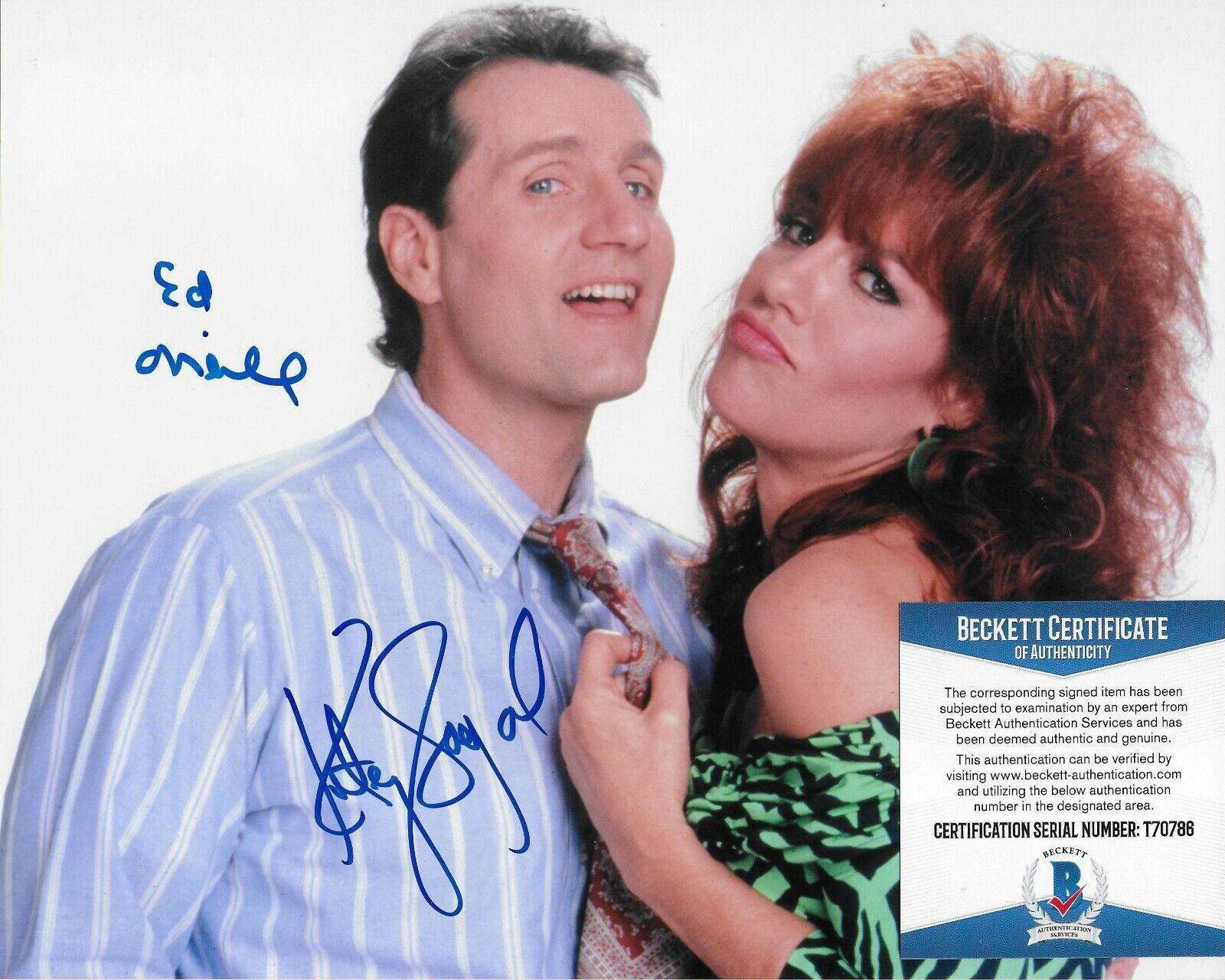 Ed O'Neill Katy Sagal Married Original Autographed 8X10 Photo Poster painting w/Beckett COA