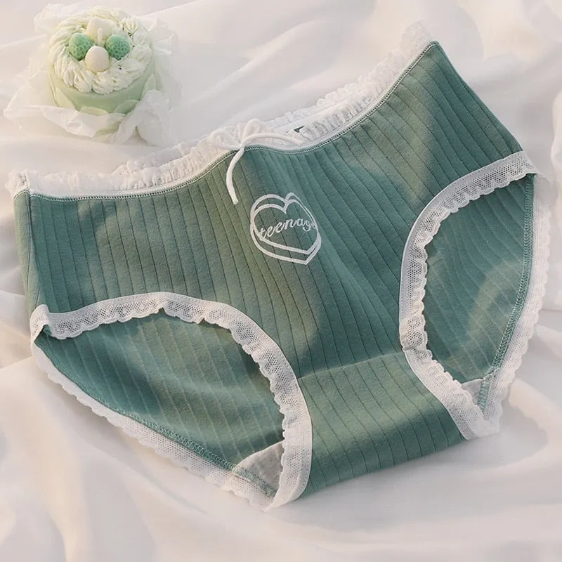 M-XL Women's Cotton Underwear Panties Girl's Comfort Lovely Briefs Mid Waist Seamless Floral Underpants Female Lingerie