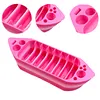 Boat-Shaped Cross Stitch Floss Organizer Tray - 8-Slot Thread Holder & Needle Storage Station for Embroidery Tools tapestrymarket
