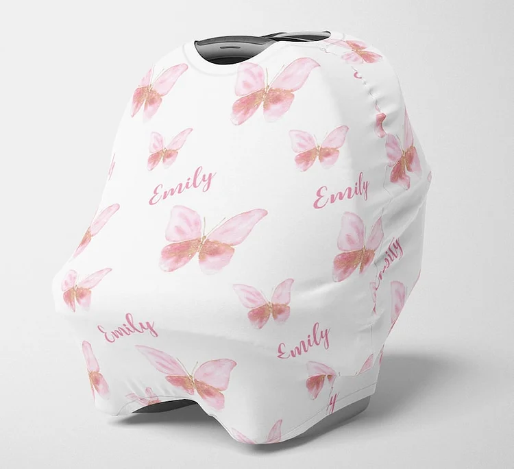 Personalized Baby Stretchy Butterfly  Car Seat Canopy| Canopyl115