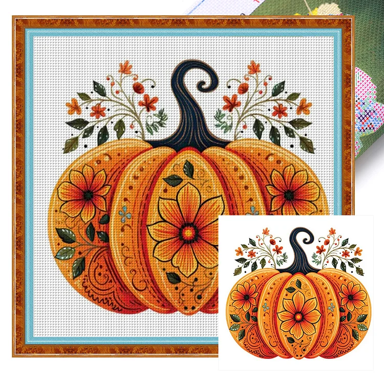 Halloween Pumpkin - Printed Cross Stitch 11CT 50*50CM