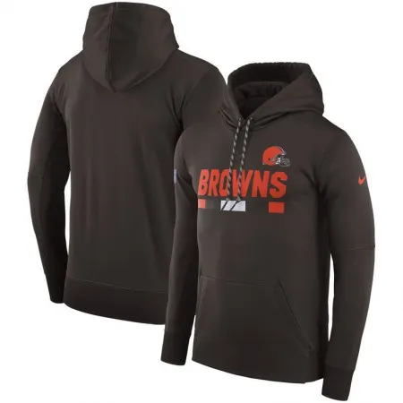 Men's Cleveland Browns  Brown Sideline Team Name Performance Pullover Hoodie