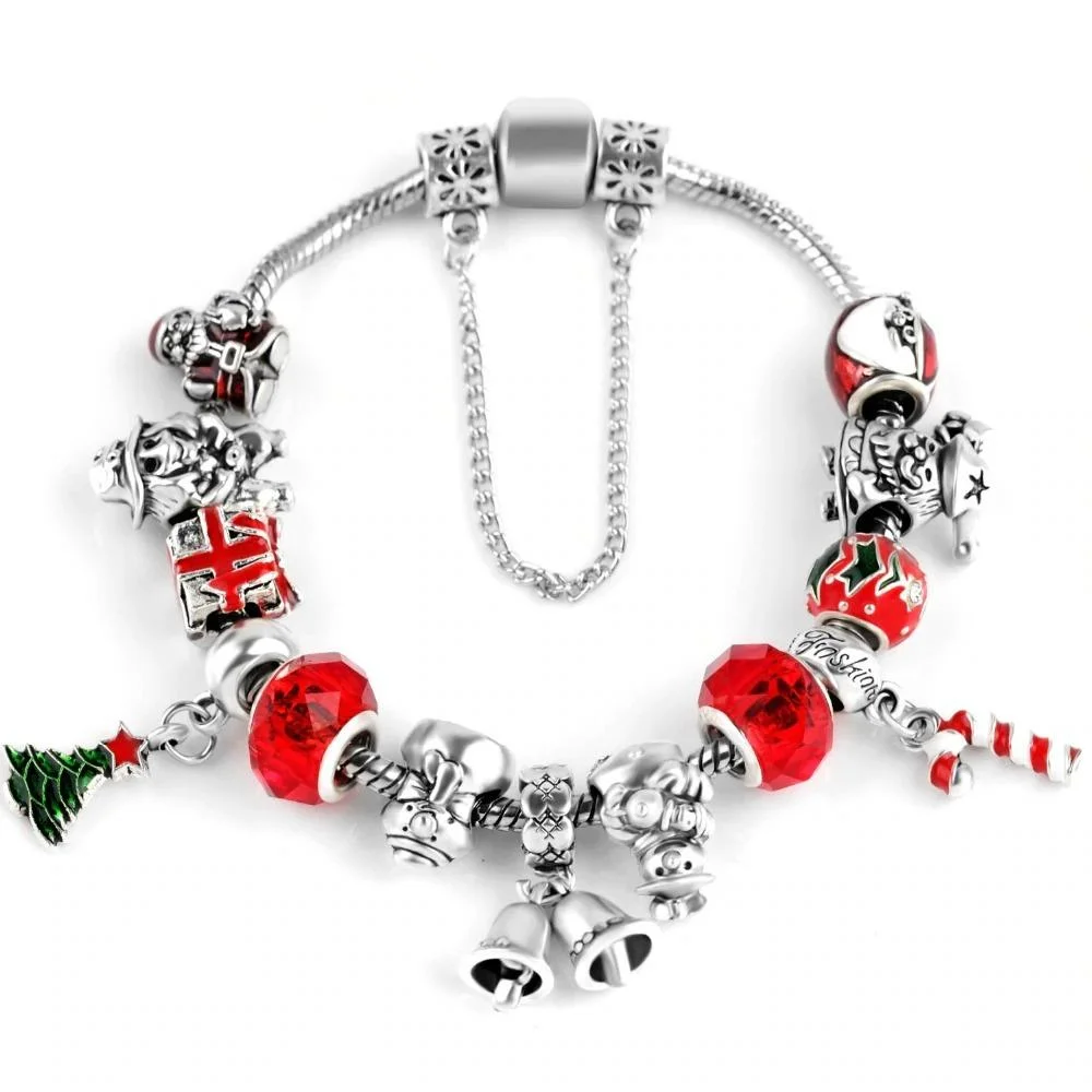 Christmas Galore Murano Beads Charm Bracelet