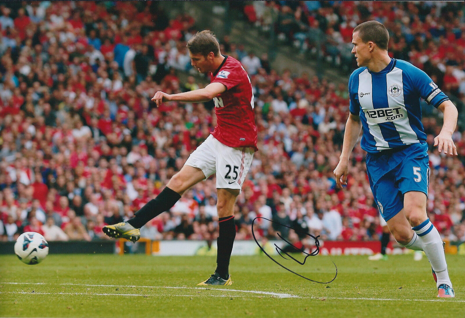 Nick POWELL Signed Autograph 12x8 Photo Poster painting AFTAL COA Manchester United Football