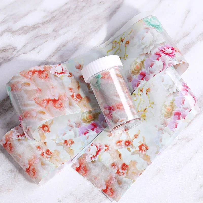 1Pc Opal Jelly Water Decals Gradient Effect White Protein Nail Art Transfer Stickers 3D Nail Sticker Marble Nail Foil Decoration