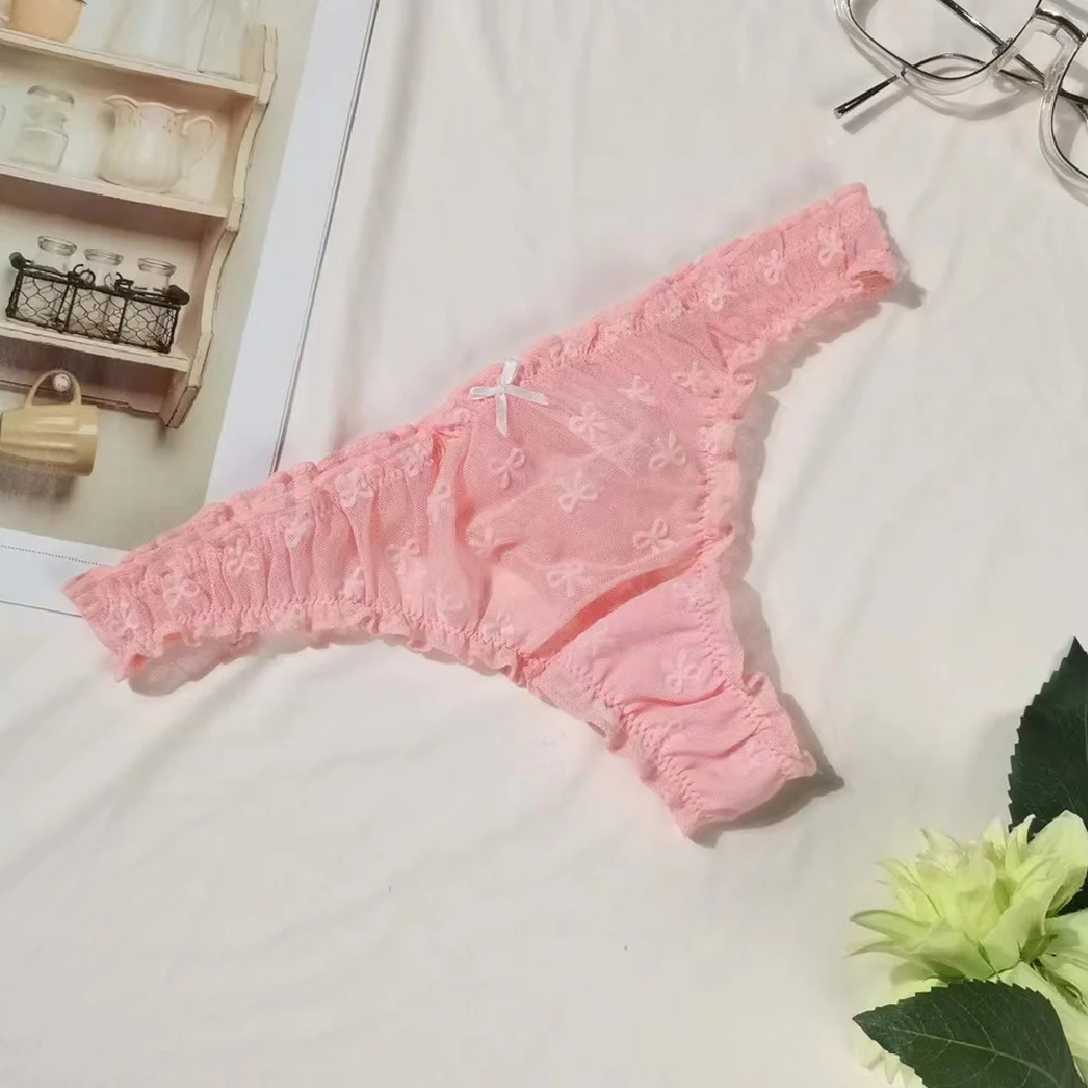 Athvotar Athvotar Edge Bow Net Tlove Trousers Elastic Good T Trousers Women T-Tong Tong