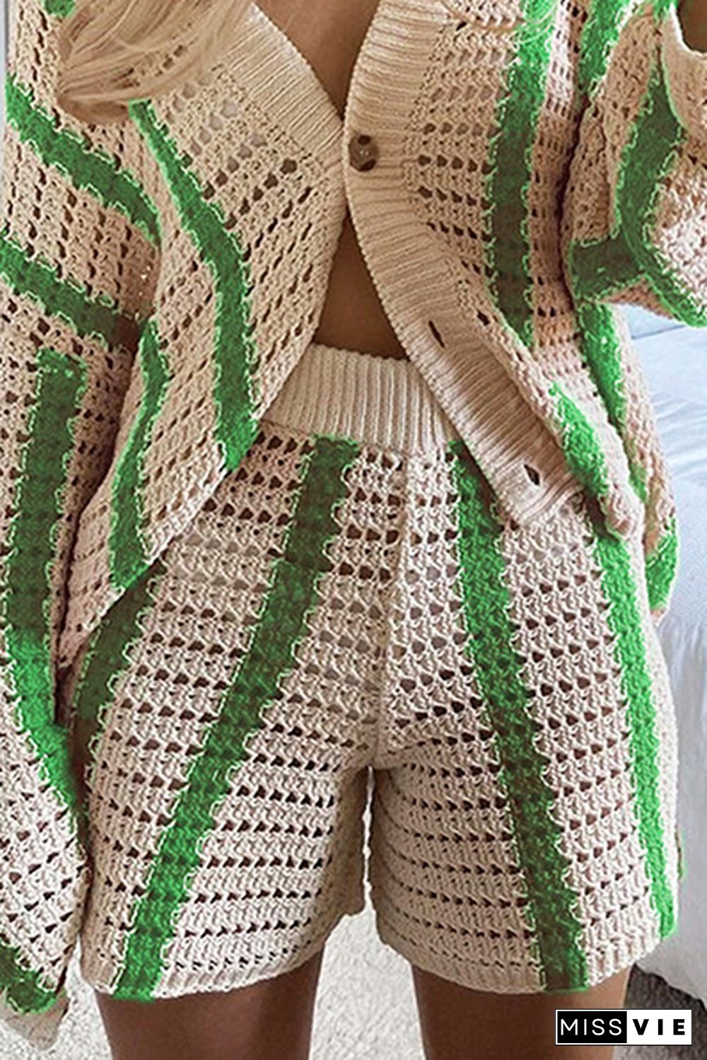 Fashion Street Striped Split Joint Basic Bottoms