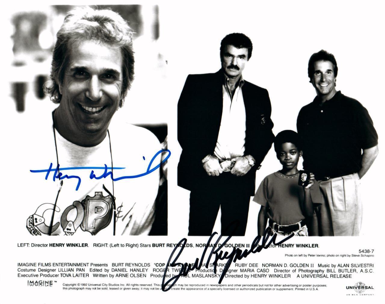 Burt Reynolds Henry Winkler 8x10 Signed Autographed Photo Poster painting Picture with COA