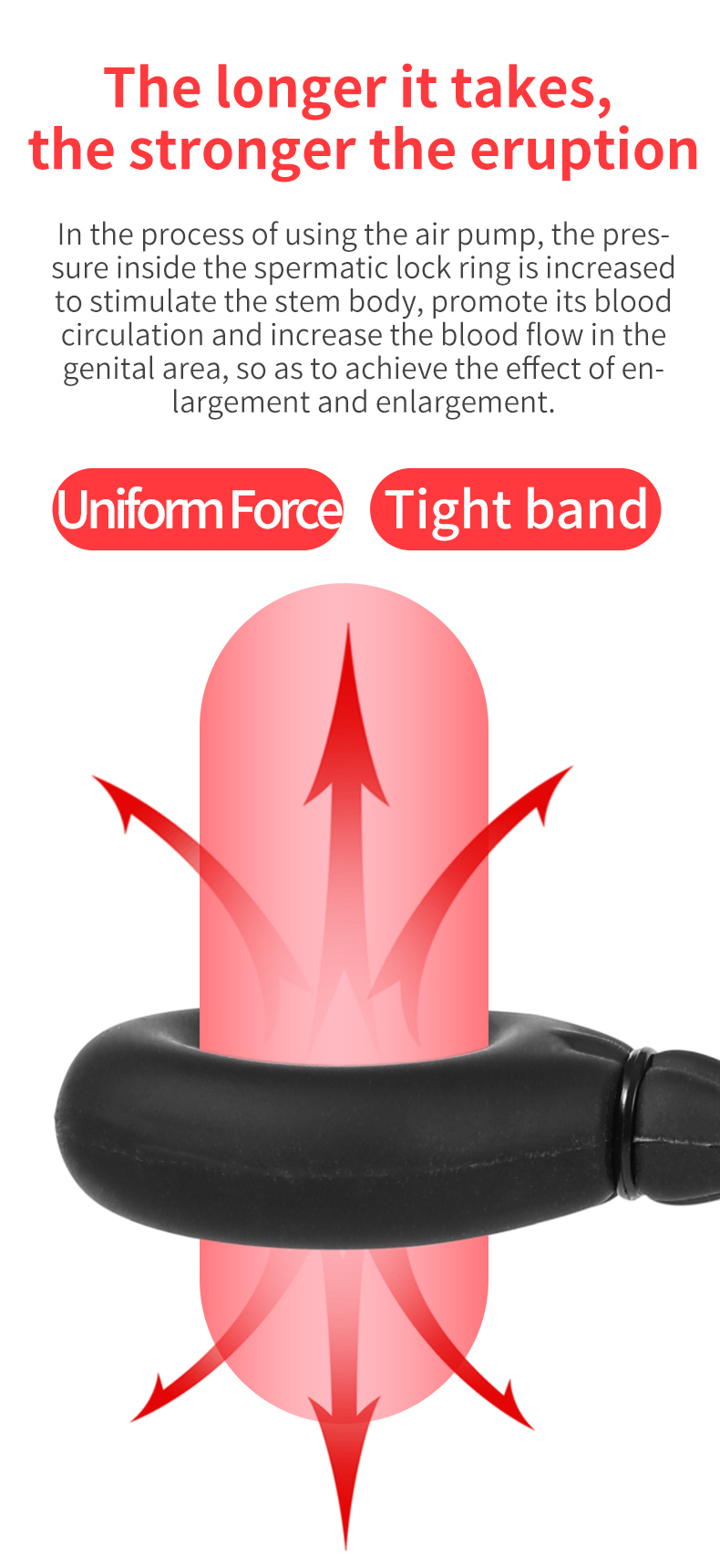 Inflatable Silicone Cock Ring for Enhanced Male Pleasure