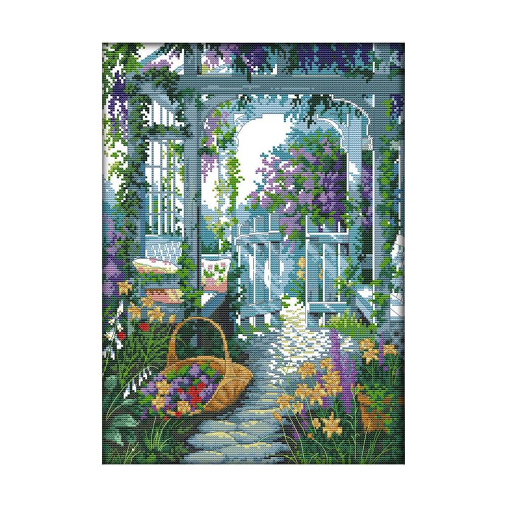 

Garden Gate - 14CT Stamped Cross Stitch - 33*44cm, 501 Original