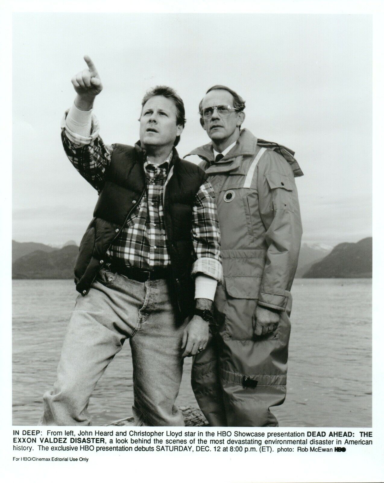 JOHN HEARD CHRISTOPHER LLOYD 8x10 Press Photo Poster painting Dead Ahead: Exxon Valdez Disaster