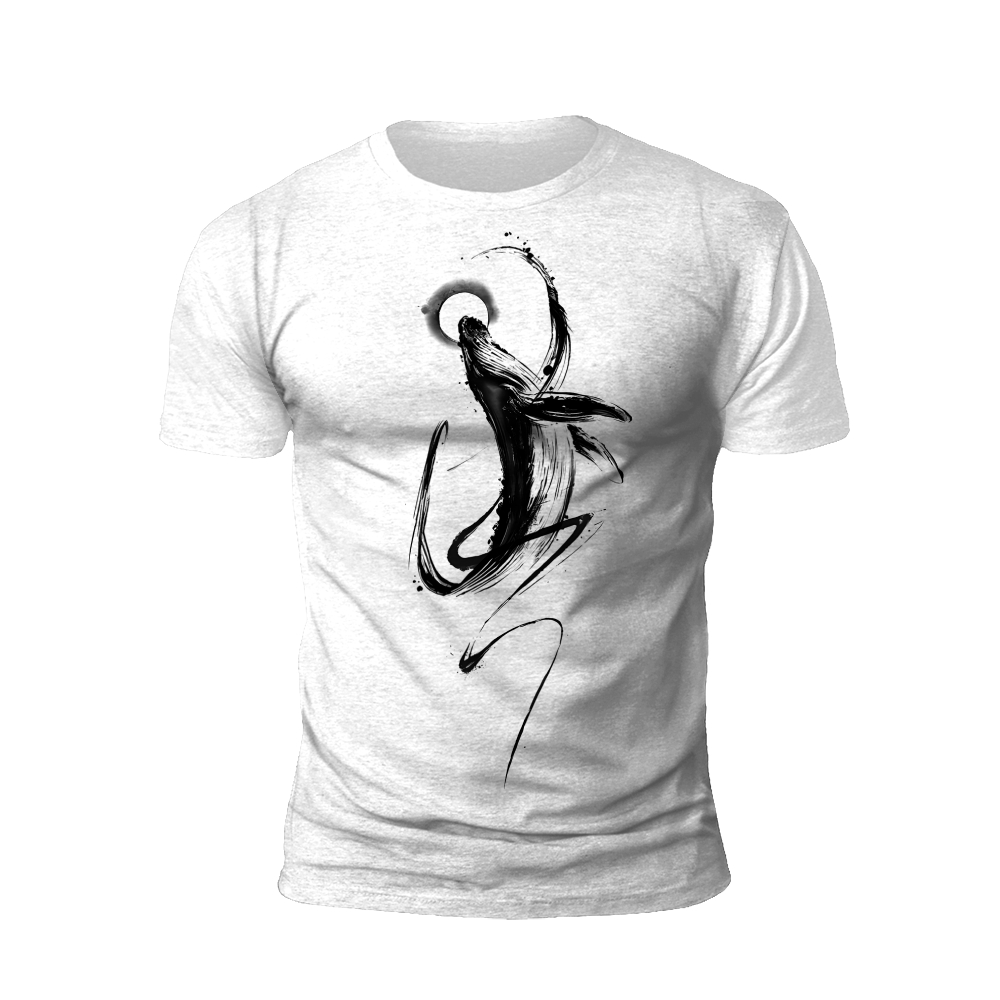 Majestic Whale: Ink Art T-Shirt