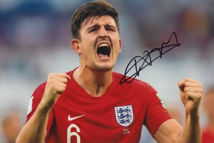 Harry Maguire Hand Signed 12x8 Photo Poster painting - England - Football Autograph.