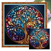 (Stamped/Counted) Glass Painting-Tree Of Life-18CT Cross Stitch 30*30cm/11.81*11.81in