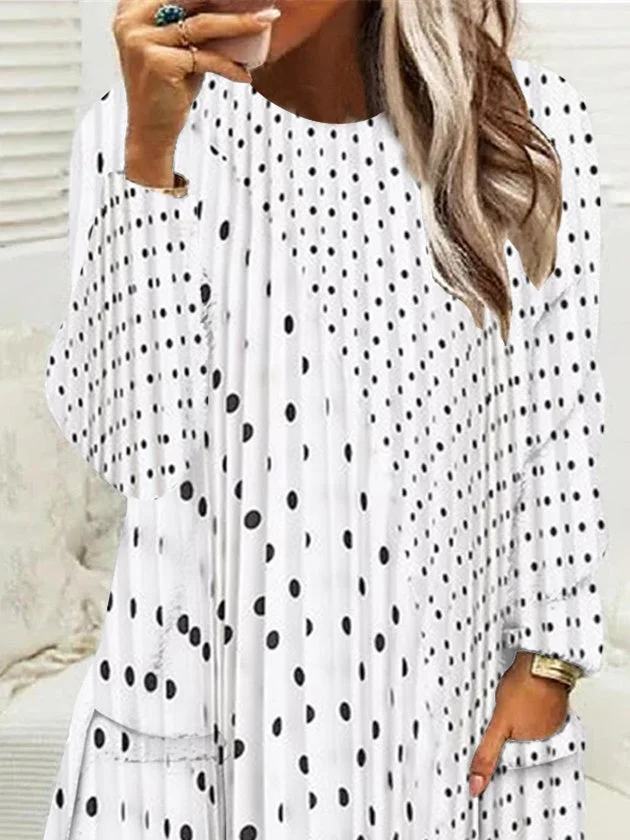 Women Half Sleeve V-neck Solid Color Dress