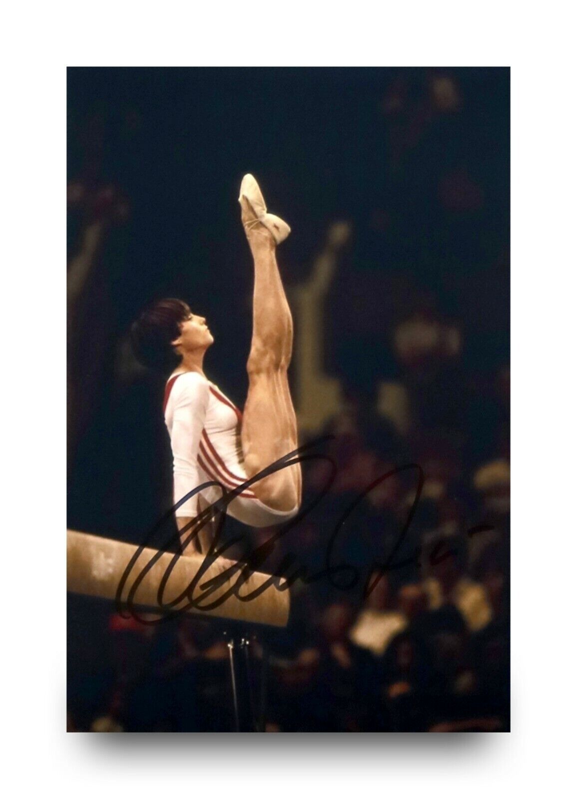 Nadia Comaneci Signed 6x4 Photo Poster painting Olympics Gymnast Gold Medalist Autograph + COA