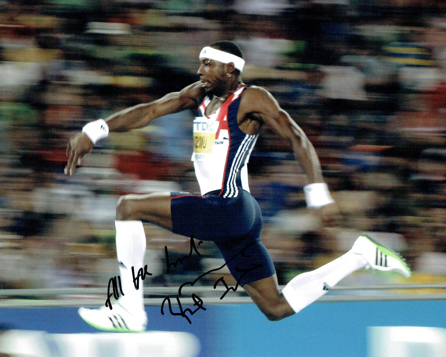 Phillips IDOWU Signed 10x8 Photo Poster painting 2 Autograph AFTAL COA GB Olympic Triple Jump