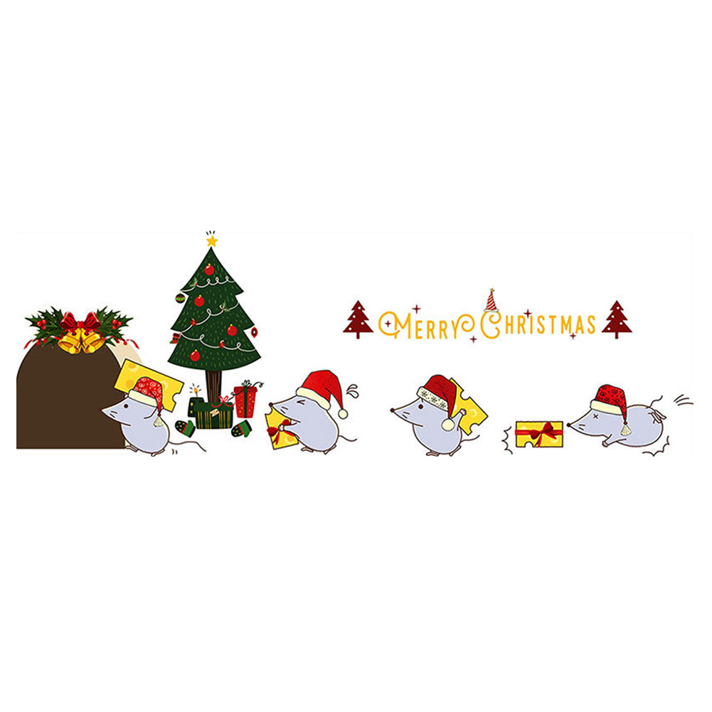 

4pcs Christmas Little Mouse Wall Stickers Children Room Background Decals, 501 Original