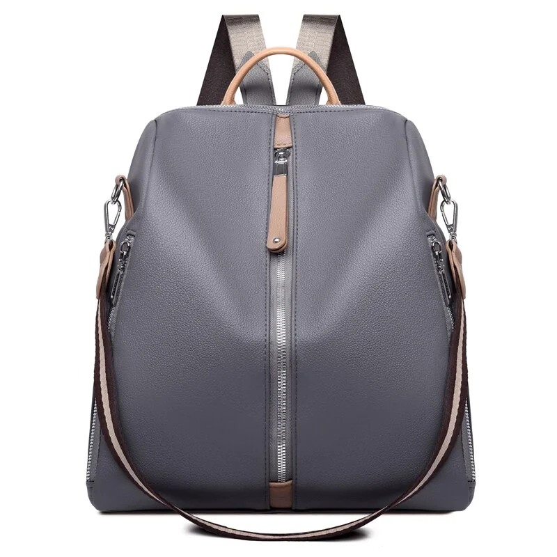 Pongl New Panelled Designer Women's Backpack High Quality PU Leather Ladies Anti-theft Backpack Multifunctional Women Travel Bags