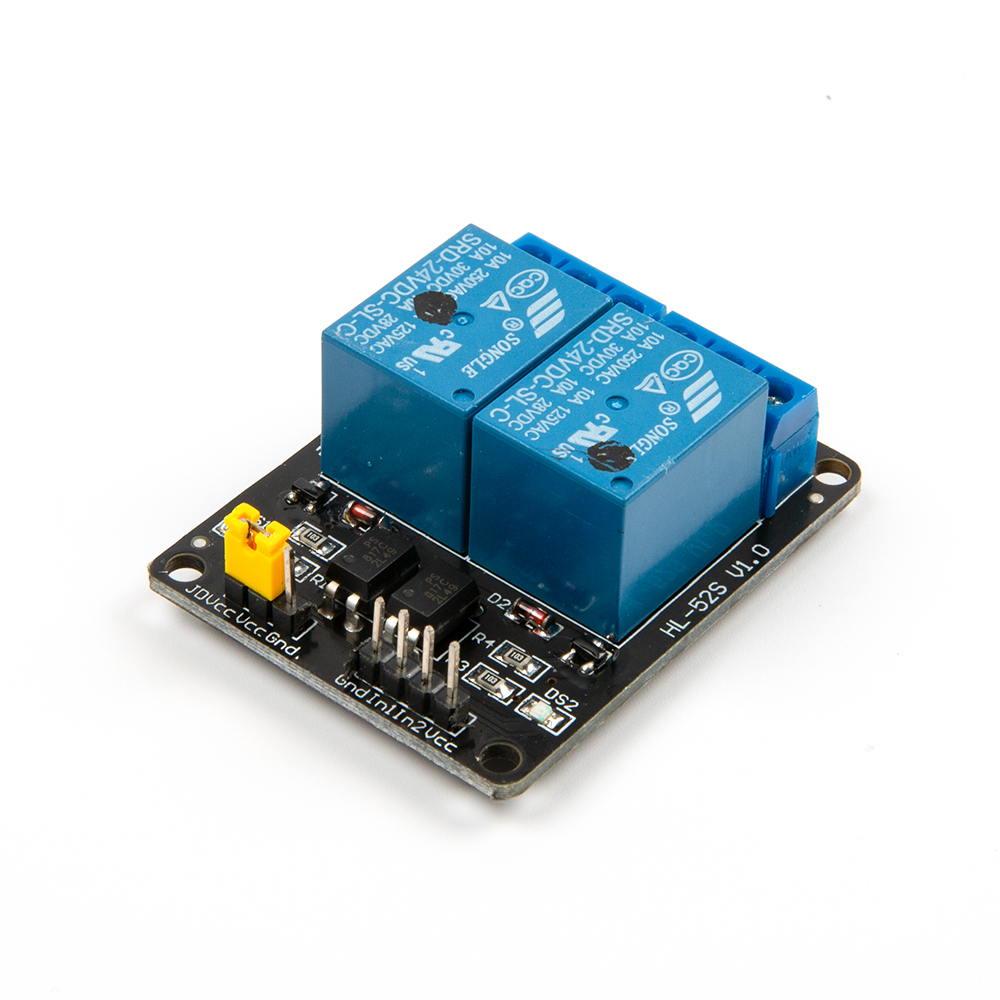 24V 2 Channel Relay Module with Optocoupler High Low Level Touch Off Expansion Board