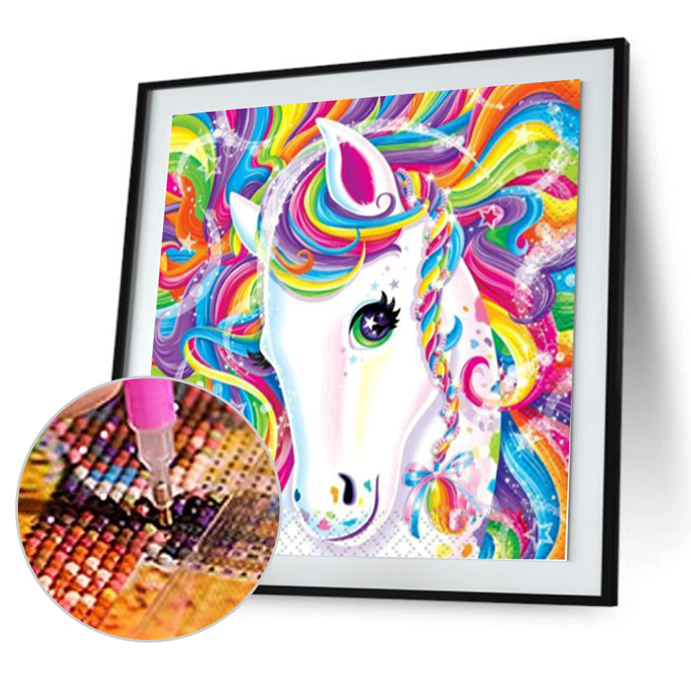 

30*30CM - Round Drill Diamond Painting - Horse, 501 Original