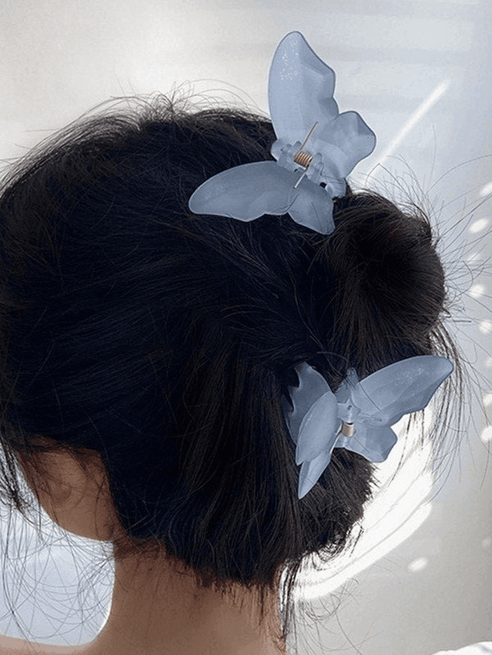 Brownm Resin Butterfly Pattern Hair Claw