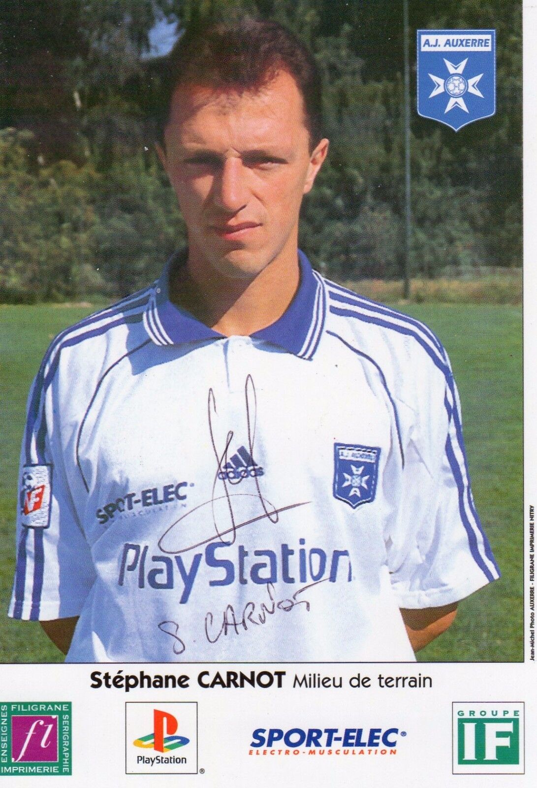 STEPHANE CARNOT AUTOGRAPH A J AUXERRE FOOTBALL