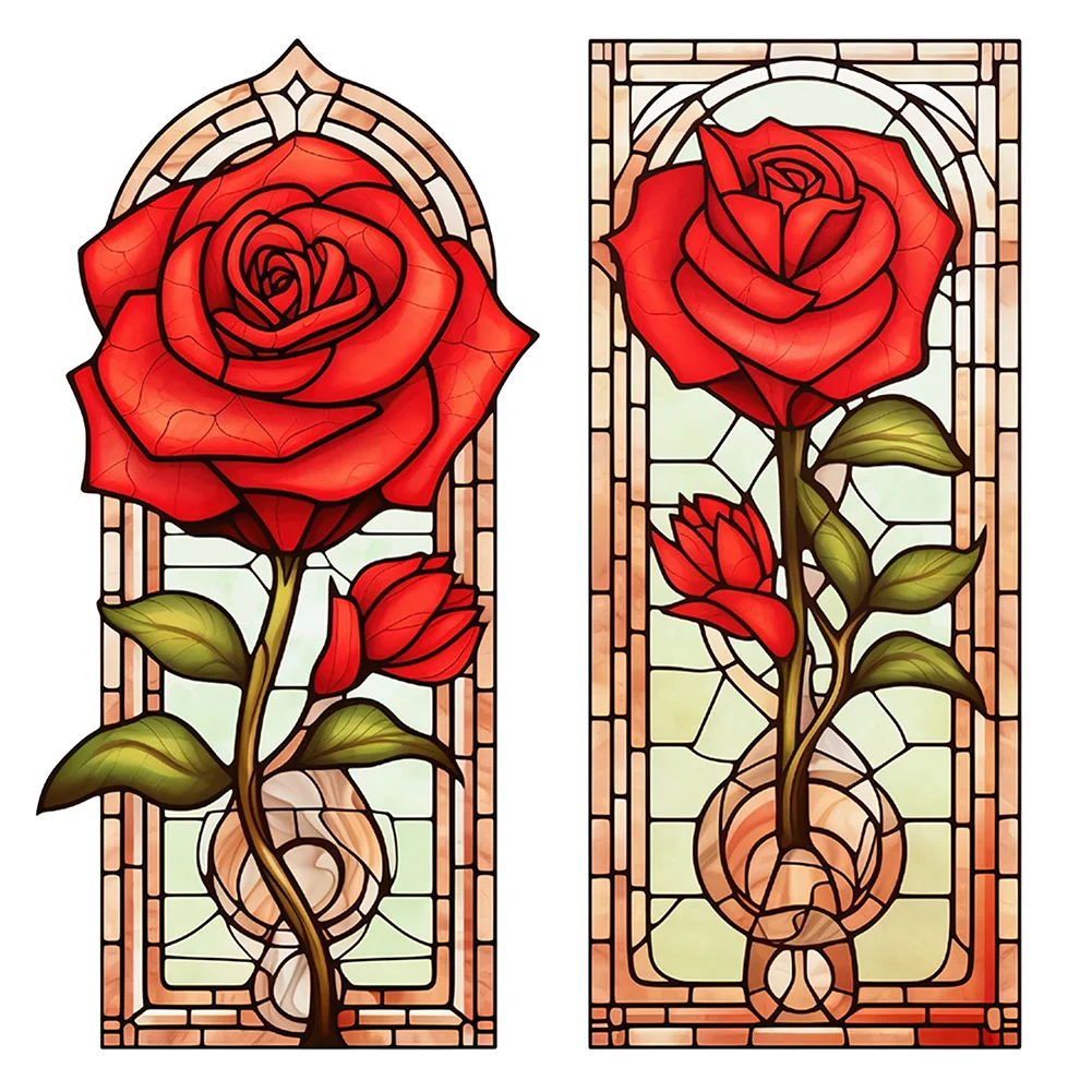 Rose Glass Painting 40*40cm(canvas) full round drill diamond painting