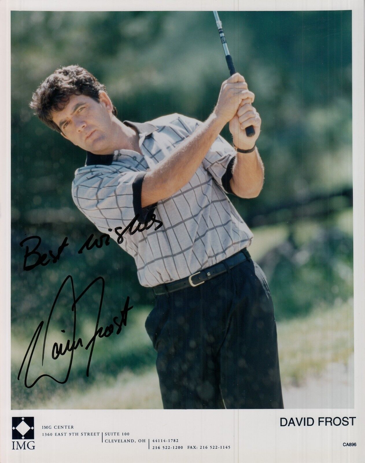 DAVID FROST hand-signed FANTASTIC 8x10 GOLF CLOSEUP authentic w/ UACC RD COA