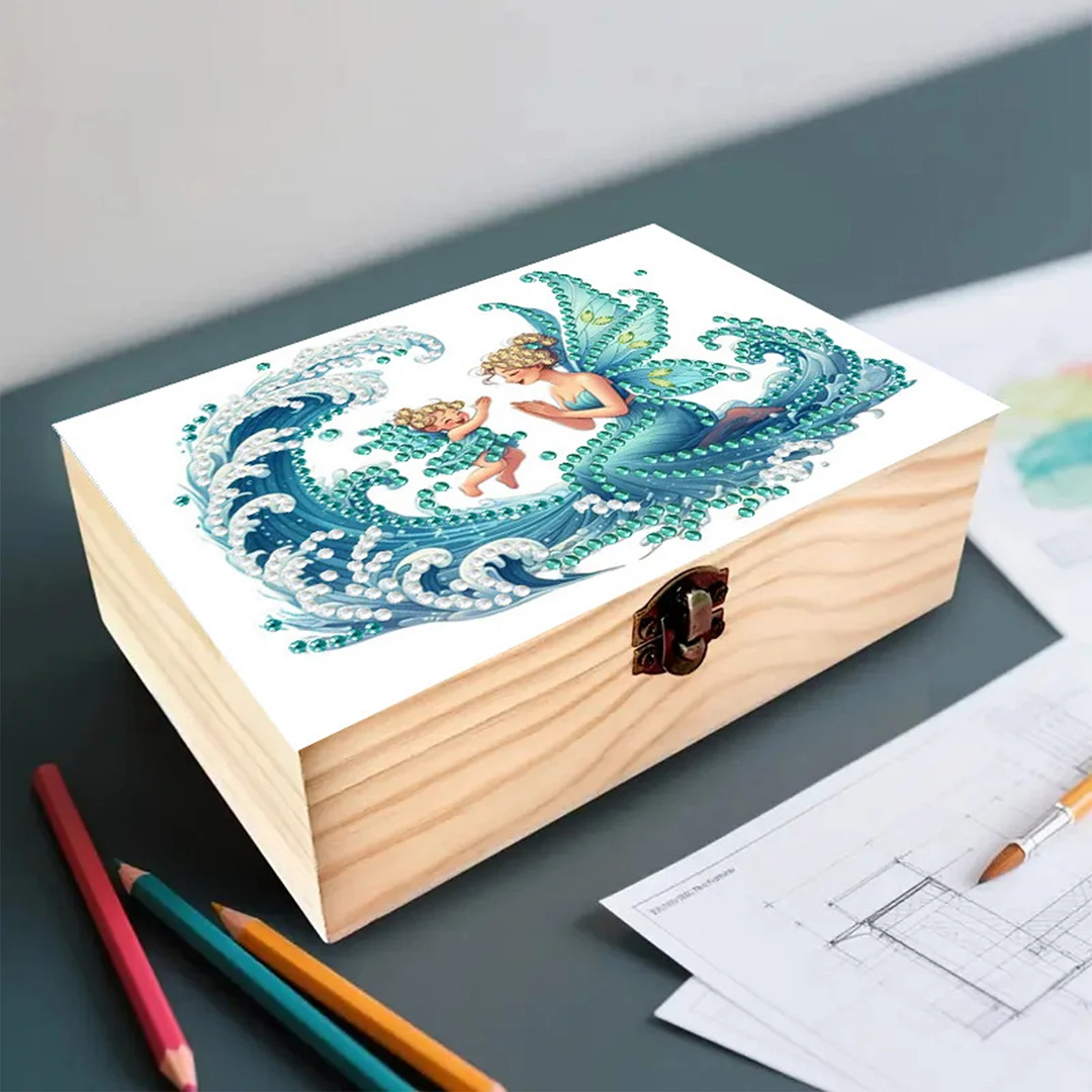 Fairy and the Waves DIY Wooden 5D Diamond Art Diamond Art Storage Box for Adults