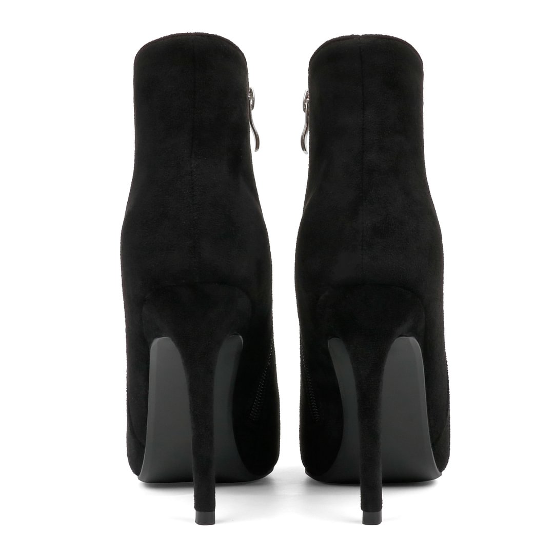 100mm Women's High Heels Pointed Toe Zipper Boots-MERUMOTE