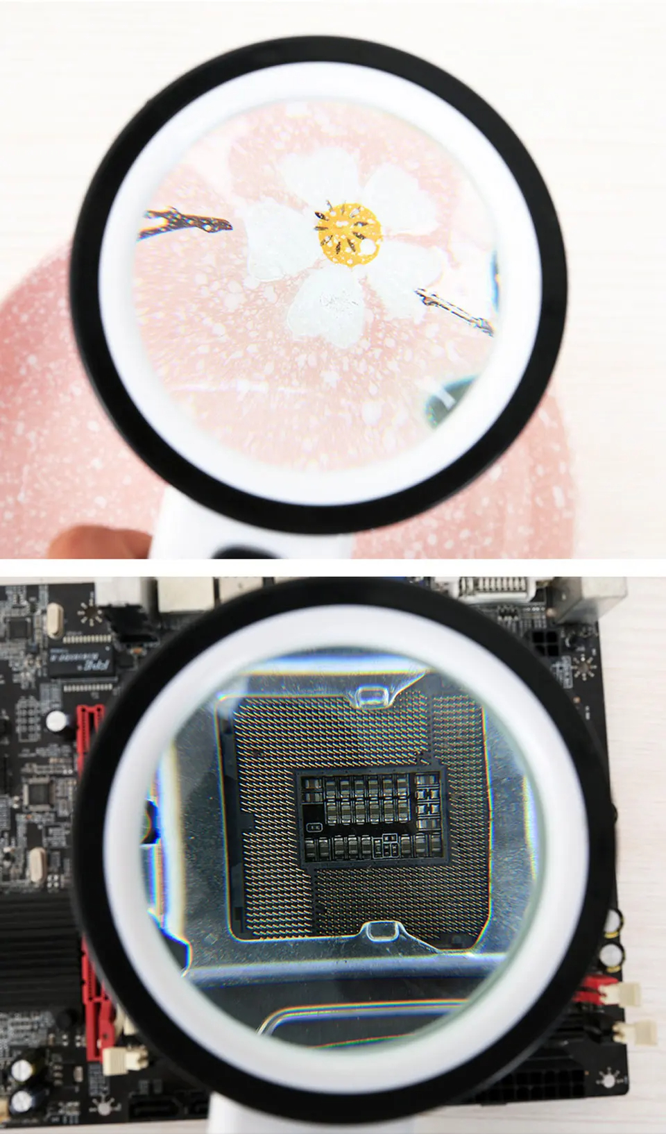 Likron Watches Illuminated Handheld Magnifier with 12 LED Lights High Magnification Reading Aid for Seniors