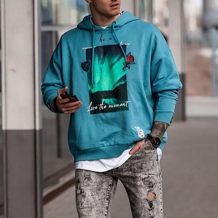 Men's Fashion Basic Long Sleeves Casual Hooded Hoodies