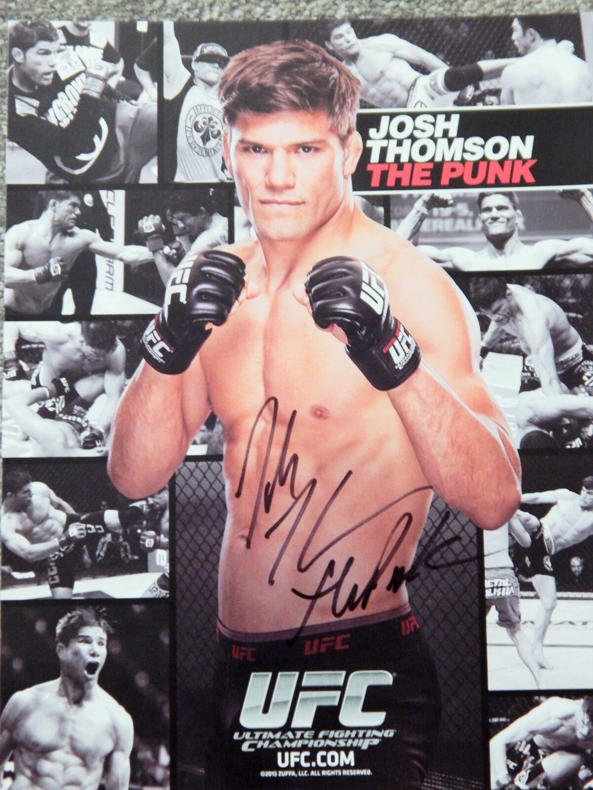 UFC JOSH THOMSON PERSONAL AUTOGRAPH DELUXE 8 1/2 X 11 OFFICIAL Photo Poster painting COLLECTIBLE