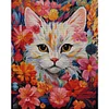 Cat In Flowers-14CT Stamped Cross Stitch 51*63cm/20.08*24.8in(Big Size)