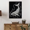 DIY Pearl Painting White Whale for Home Wall Decor with Frame(40*30cm)