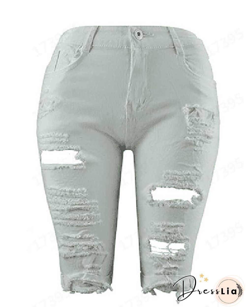 Ripped Cutout Casual Denim Shorts