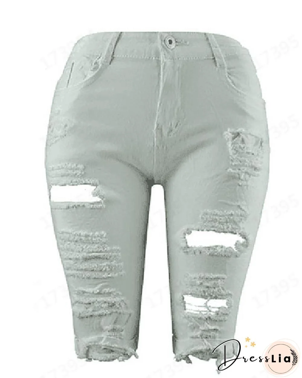 Ripped Cutout Casual Denim Shorts