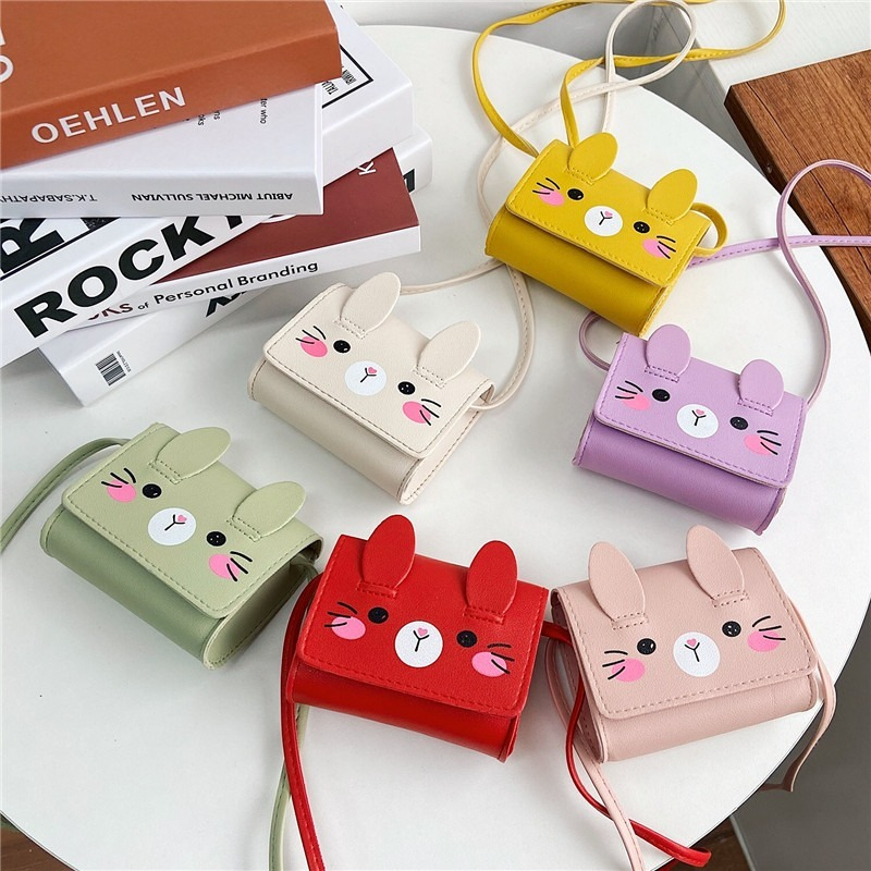 Children&#39;s Accessories Small Shoulder Bag Cute Rabbit Girls Small Crossbody Bags Cartoons Mini Coin Purse Handbags US Mall Lifes