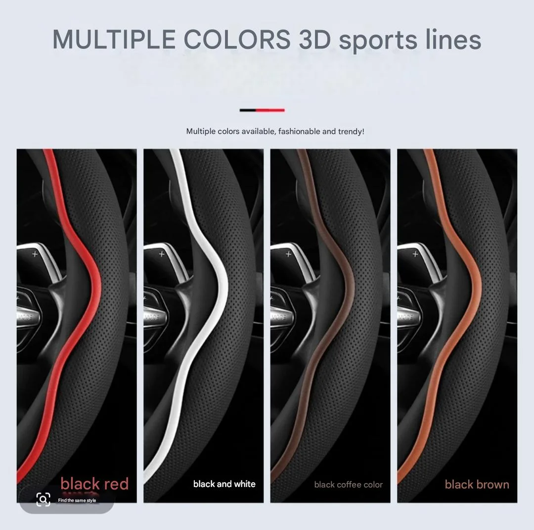 Universal steering wheel cover for all seasons, ultra-thin, breathable, wear-resistant and non-slip (customizable with car logo)