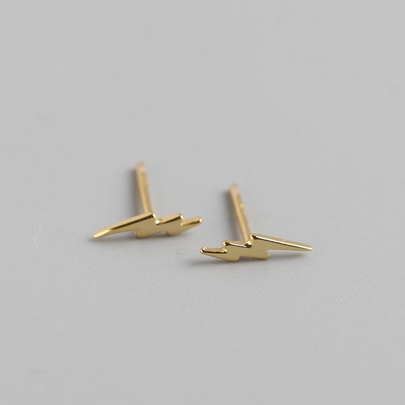 1 Pair 925 Sterling Silver Lightning Ear Studs