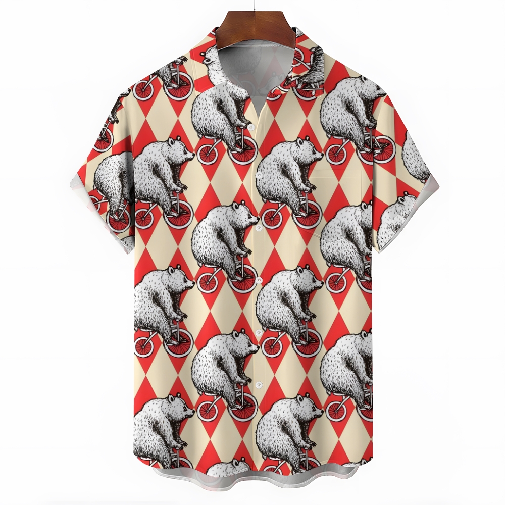 Cool Bear Pattern Hawaiian Shirt