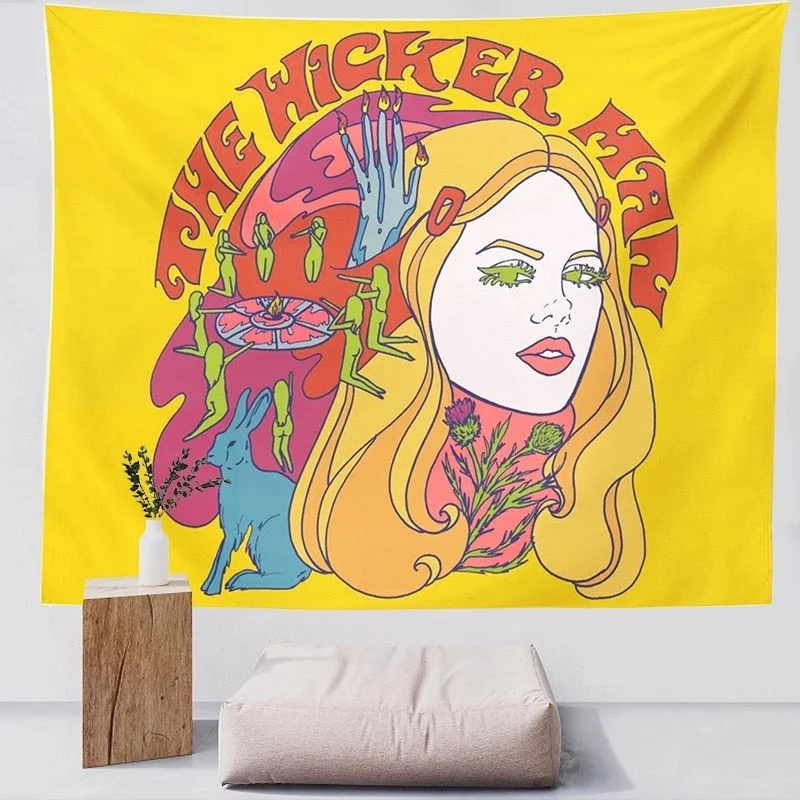 80s Aesthetic Tapestry Wall Hanging Colorful Sunshine Wall Decor Psychedelic Tapestry Decor Living Room Bedroom Bohemian Print