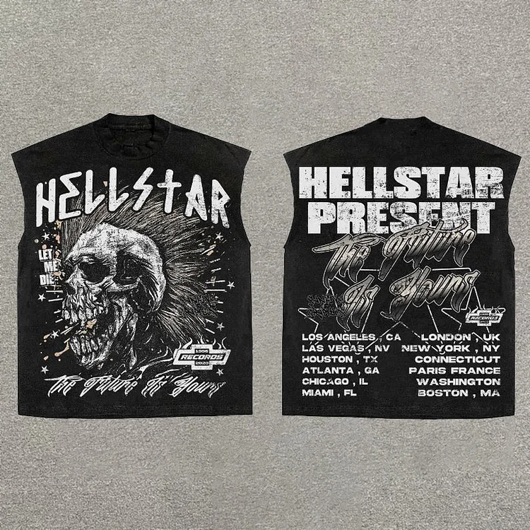 Vintage Hellstar Graphic 100% Cotton Hip-Hop Vest