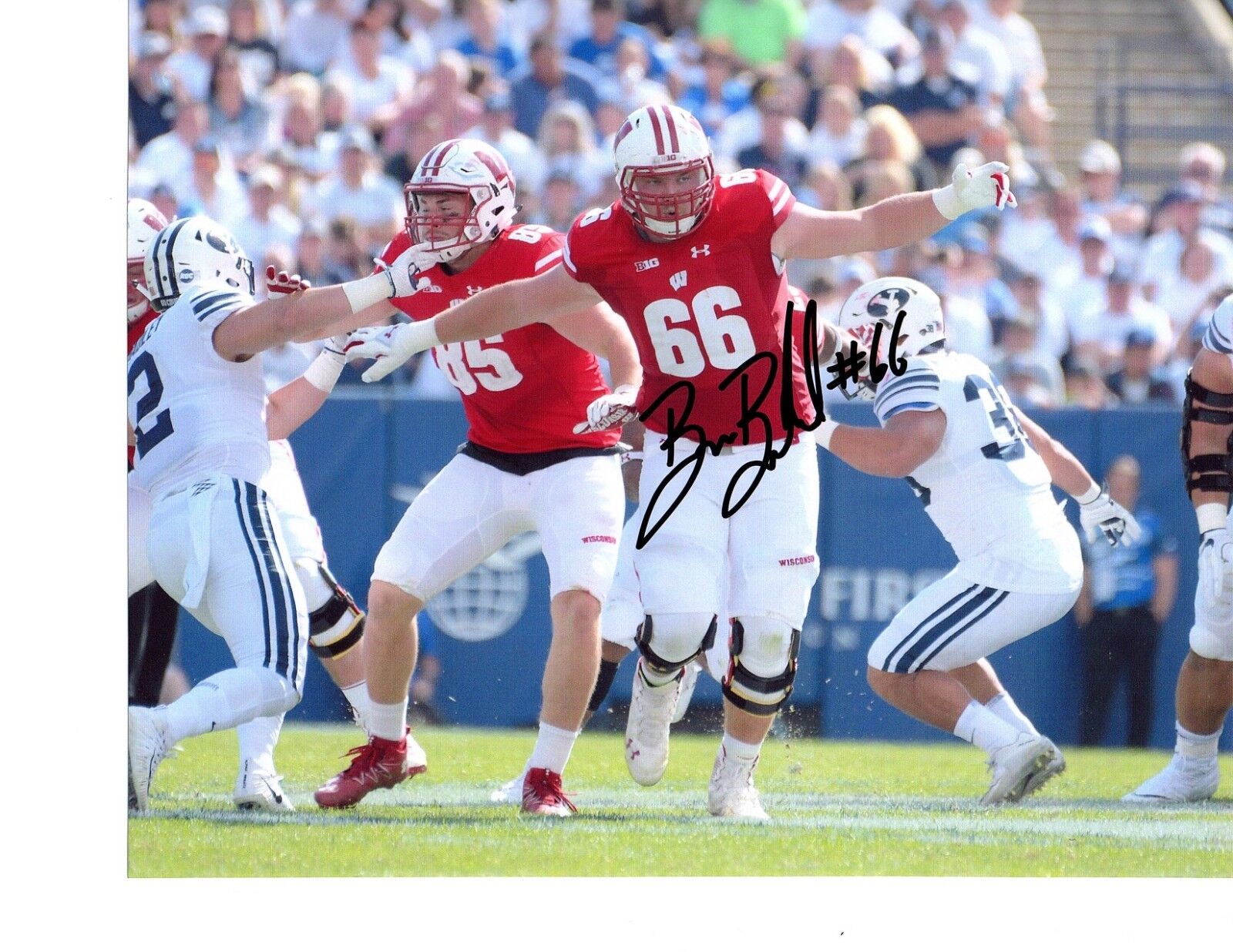 Beau Benzschawel Wisconsin Badgers signed autographed 8x10 football Photo Poster painting