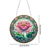 (Upgrade Size)DIY Diamond Painting Art Double Sided Effect Pendant Colorful Animal Hanging Ornament Kit (Lotus)