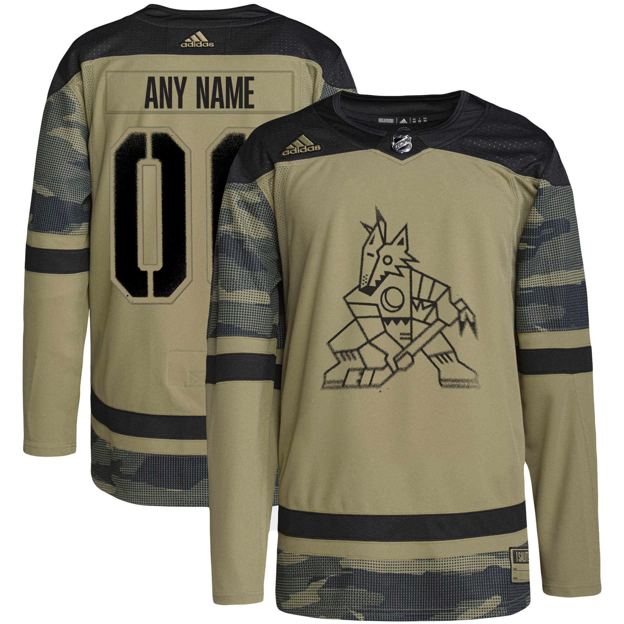 Arizona Coyotes  Military Appreciation Team  Custom Practice Jersey – Camo mysite