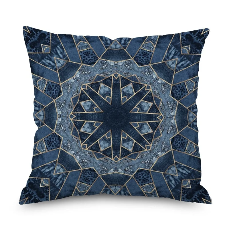 Nordic Marble Geometric Printed Cushion Cover Polyester Throw Pillow Cases for Sofa Car Black Home Decorative Pillowcase 45*45cm