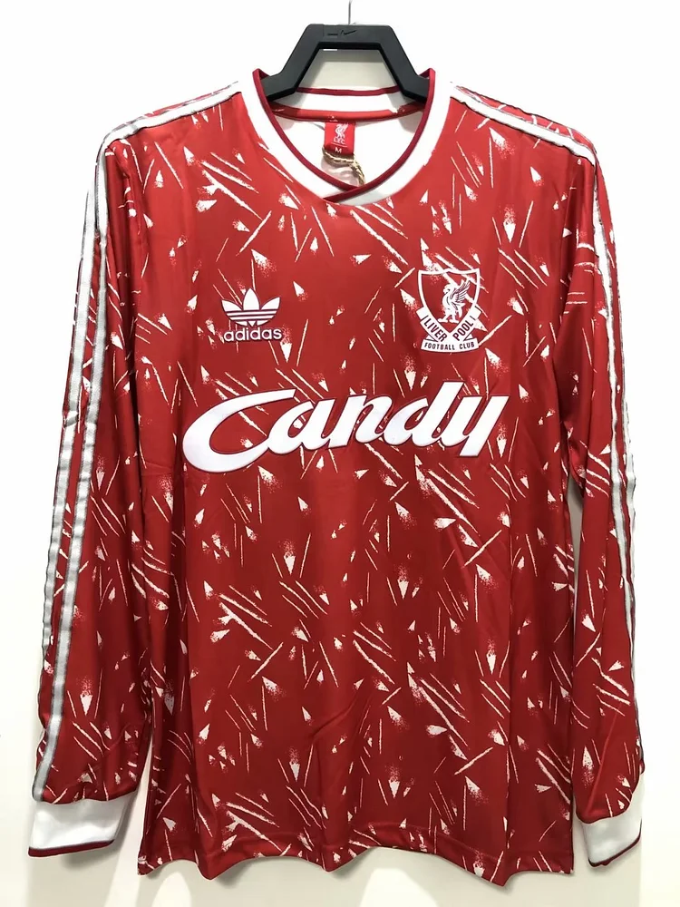 1989-91 Liverpool Home Long Sleeve Retro Jersey